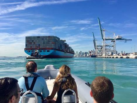 Things to do in Miami include seeing Port Miami from a sightseeing boat tour.