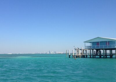 A Stiltsville house on a beautiful day in Miami.
