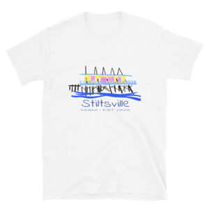 Stiltsville Miami T-shirt that is a hand-sketched design available at Ocean Force Adventures' Merchandise shop.