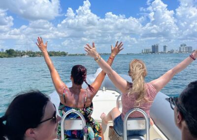 Boat tours with Miami skyline views.