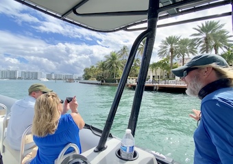 A guided sightseeing boat tour of Miami with Captain Colin and Ocean Force Adventures.
