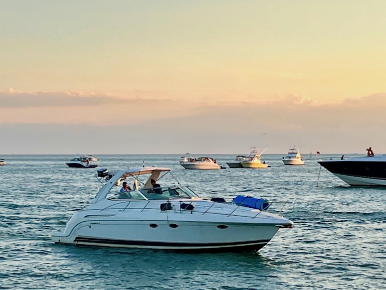 Miami sunset cruise on a yacht rental for groups of up to 12.
