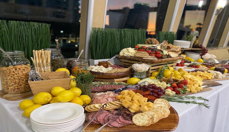 Gourmet catering options with our Miami party yacht rentals.